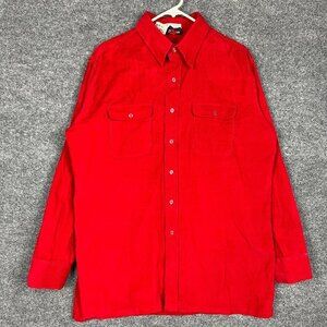 Vintage 90's Sportwear country touch corduroy red‎ shirt button size L